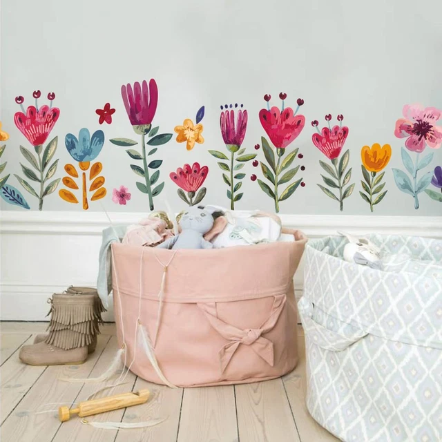 Flowers Wall Decals for Girls Bedroom - Children DIY Art