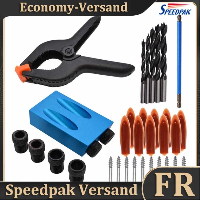 34pcs Woodworking Hole Jig Kit 6/8/10mm Angle Drill Guide Set Locator Tools Hot