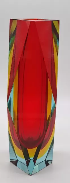 Sommerso Murano Vase Glas Flavio Poli für Alessandro Mandruzzato Höhe 21cm