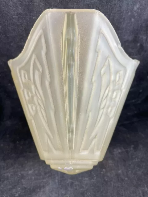 Antique Art Deco Chandelier Wall Sconce Glass Slip Shade 7 " X 5 1/2" Amber