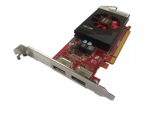 HP 762896-001 AMD FirePro W2100 2GB DDR3 DisplayPort PCIe Graphics Card