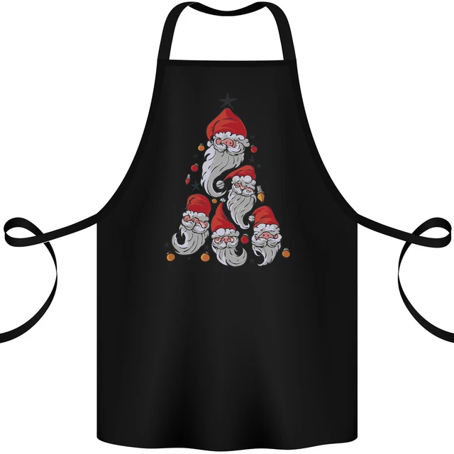 Santa Clause Christmas Tree Cotton Apron 100% Organic