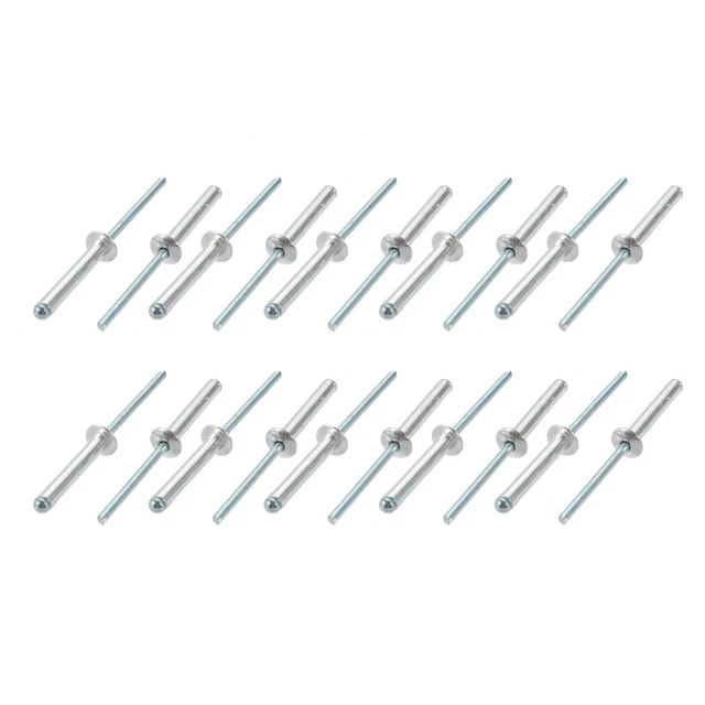 20 Rivets Aveugles Aluminium/acier 6mm X 30mm - Plaqués Zinc - Pour Bricolage - Neuf