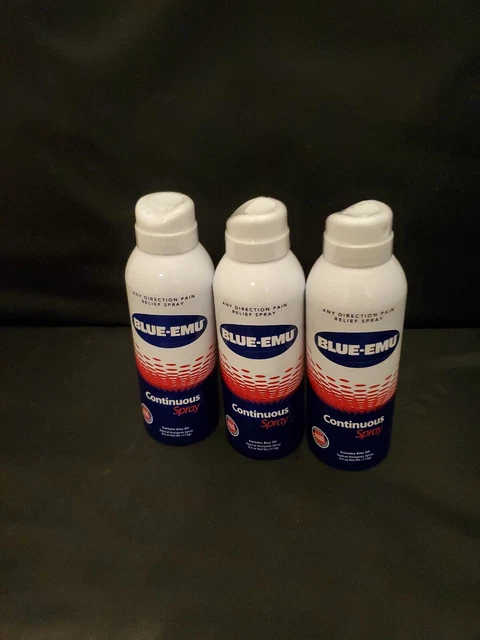 3 Pk BLUE-EMU Pain Relief Continuous Spray For Muscle / Joint / Bruises