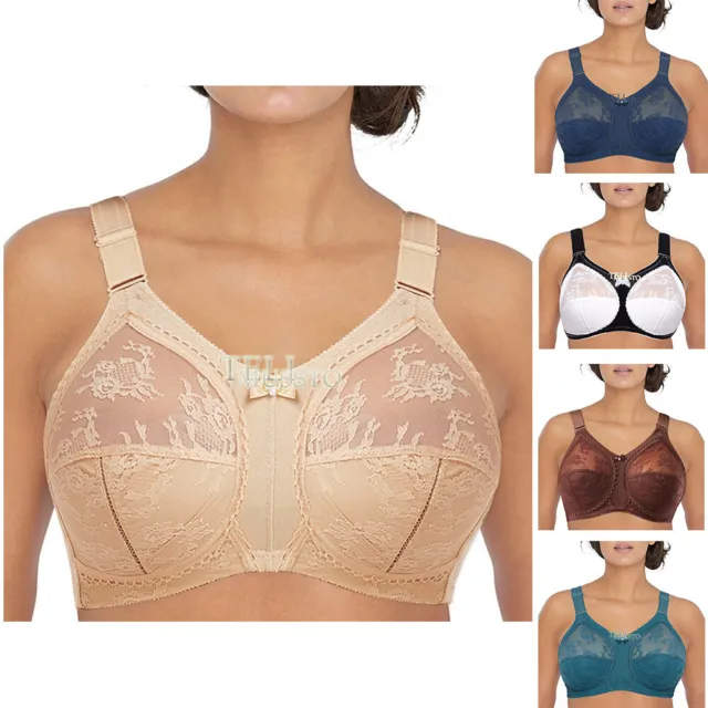 UK LADIES FRONT Fastening Posture Firm Support Non Wired Lace Bra Plus Size  Cups £11.98 - PicClick UK
