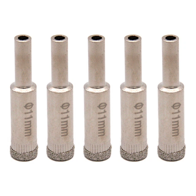 5pcs 11mm Diamond Hole Saw Drill Bit Coated Masonry Tools for Rocks Stone Glass