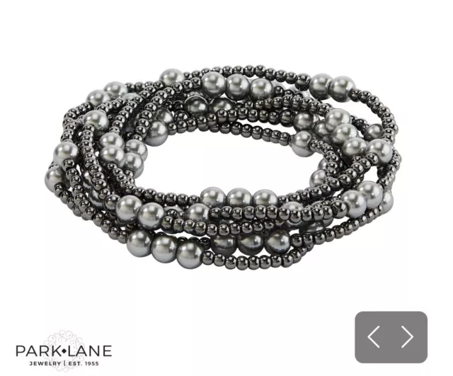 Park Lane "Lava” SET of 7 Bracelets Glass And Metal Pearls Reg. $110