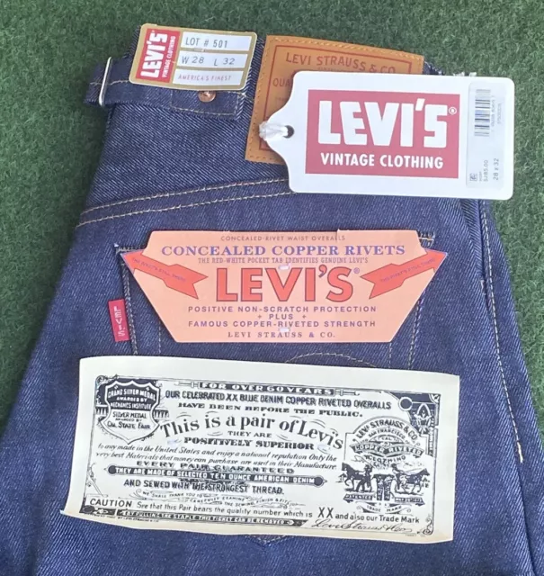 Levis Vintage Clothing LVC 1937 501XX Jeans Size 24 Crop Selvedge Denim $395