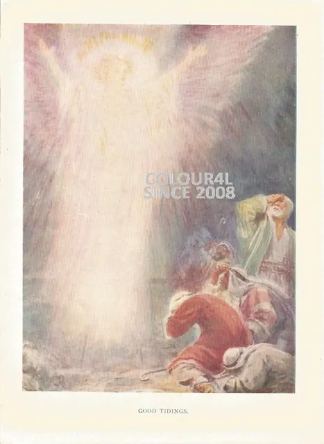 Good Tidings Angel Christian 1910 Art  Illustration Print