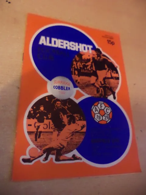 ALDERSHOT vs SHEFFIELD UTD old vintage FOOTBALL PROGRAMME 1970s FA CUP 1979