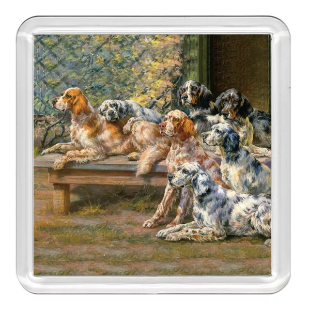 English Setter Group Dogs Dog Acrylic Coaster Novelty Drink Cup Mat Great Gift