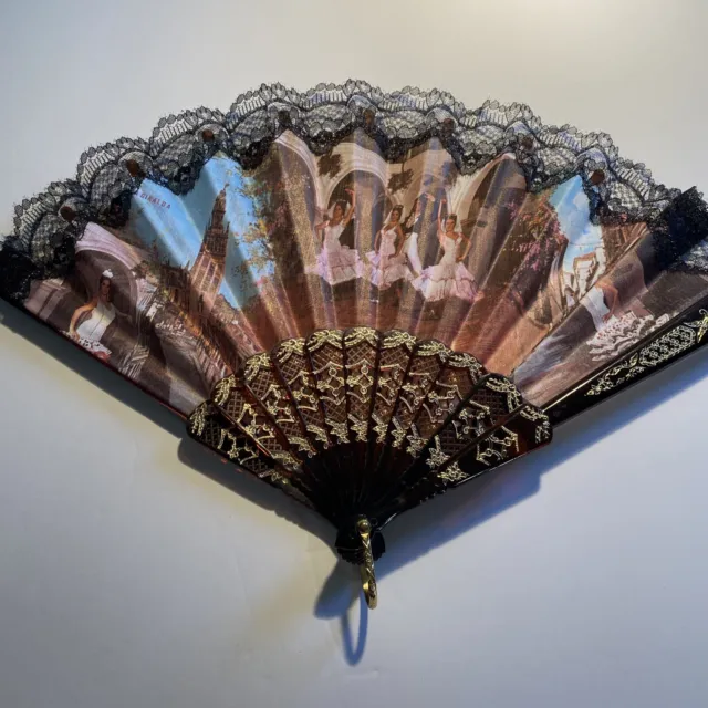 Vintage Asian hand Fan With Background Portrait￼ zaf