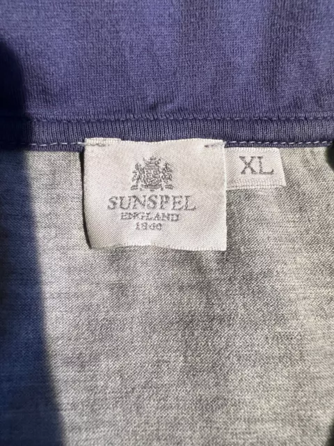 SUNSPEL Polo Shirt XL Blue Grey RARE MADE ENGLAND 47.5" Cotton 2