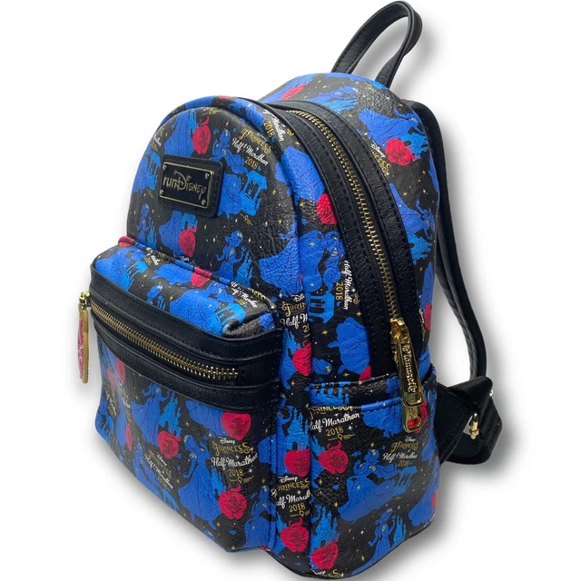 DISNEY LOUNGEFLY SNOW White Run Disney Backpack RARE 2018 half Marathon