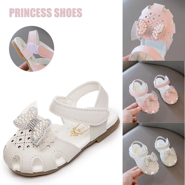 Sandali neonata bambina pantofole principessa ballo festa scarpe formali Regno Unito