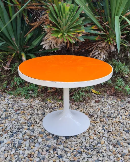 Ancienne Petite Table Vintage Knoll Eero Saarinen Orange Pied Tulipe