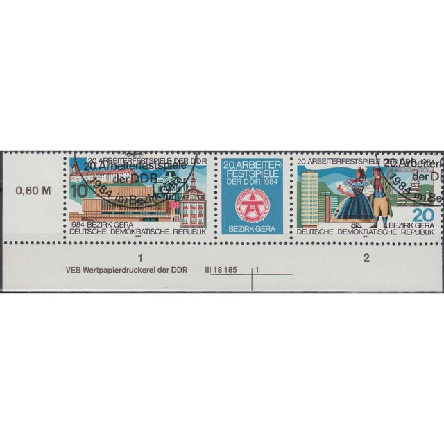 DDR Nr. 2880-2881 DV gestempelt "Druckvermerk"