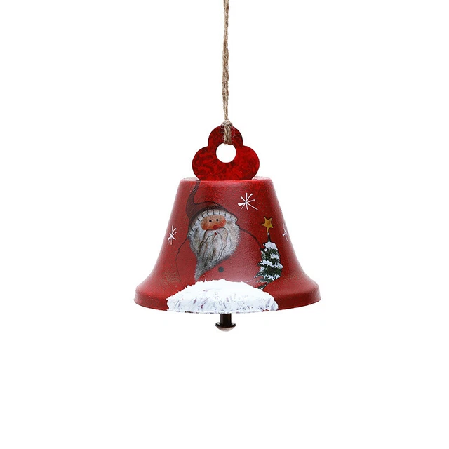 Novelty Painted Christmas Bells Tree Decoration Exquisite Iron Art Ornaments