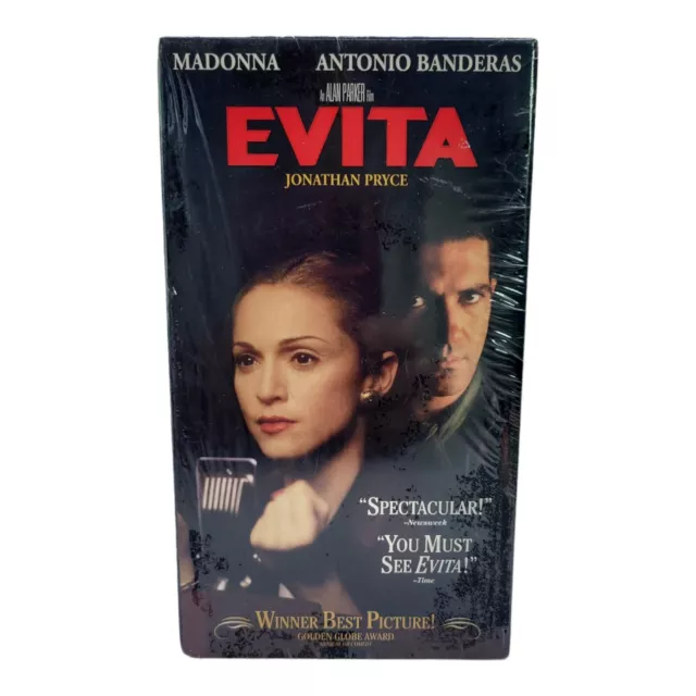 Evita VHS Musical Biography Drama w/ Madonna & Antonio Banderas 1997 Sealed