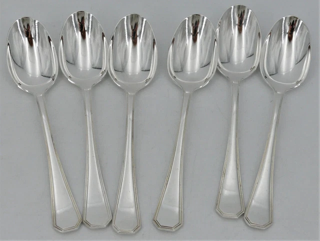 CHRISTOFLE Métal Argenté 6 Cuillères À Melon Ou Huîtres. Modèle Dax