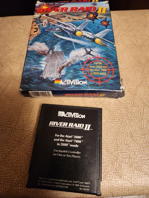 River Raid II Sur Atari 2600 – 1ère édition 1988, Boîte Abîmée Mais Jeu Et Notice