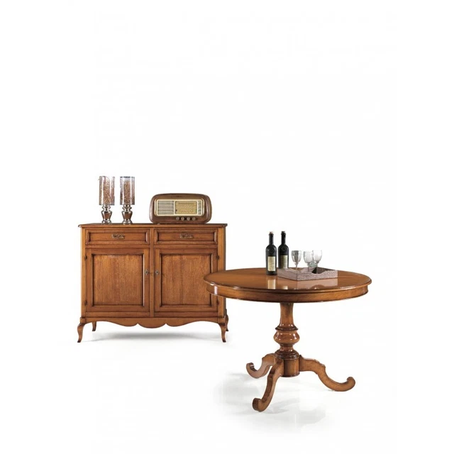 Commode 7 Tiroirs En Bois Style Classique Noyer Sombre - Meuble Rangement
