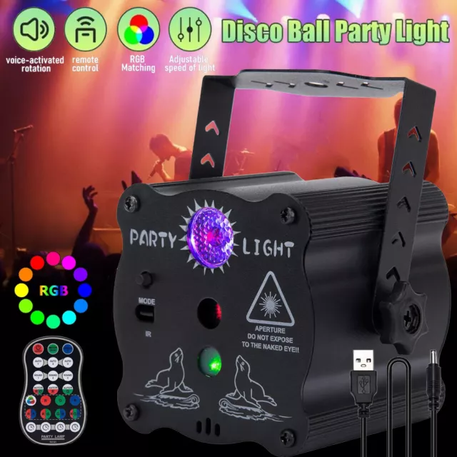 60 Muster Discokugel Partylicht LED RGB Laser Projektor Bühnenlicht Lichteffekt