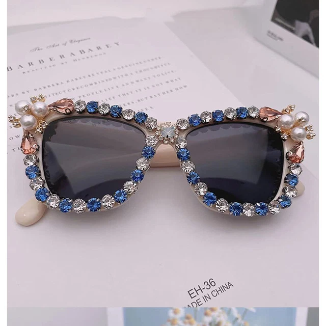 Sunglasses UV400 Bling Colorful Rhinestone Elegant Personalized For Party O