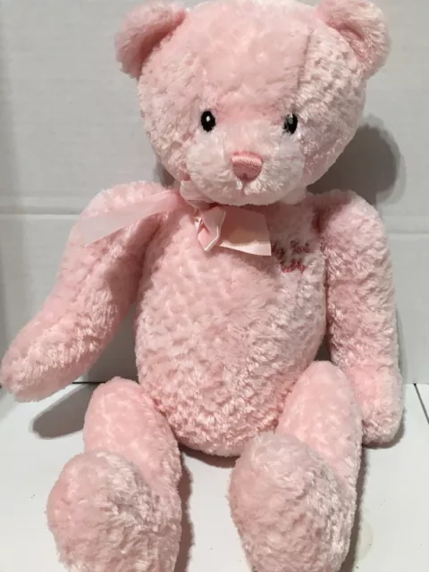 Rare Vintage Baby Gund My First Teddy Plush Pink Teddy Bear Stuffed Animal