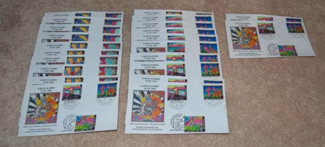 PETER MAX WFUNA FDCS EARTH SUMMIT JUNE 1992 pop art very rare 22 ORIGINAL