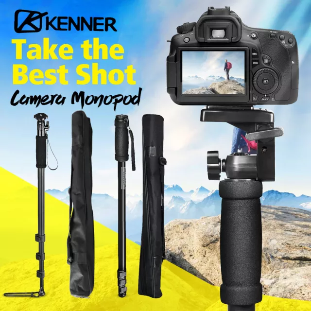 KENNER Camera Monopod Tripod Stand DSLR Ball Pan Tilt Head Mount Flexible 1.8M