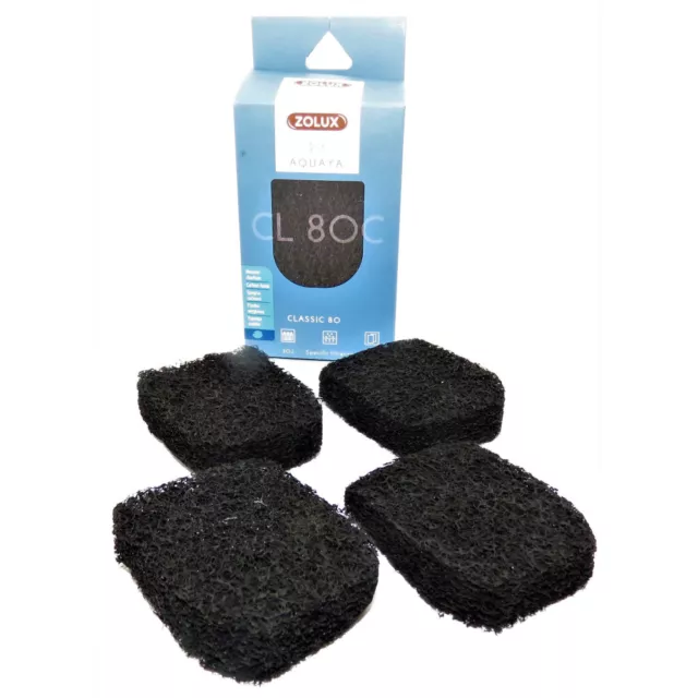 Filtre pour pompe classic 80, filtre CL80 C mousse charbon x 4 pour aquarium.