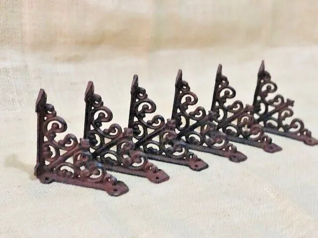 6 Antique Style Shelf Brace Wall Bracket Cast Iron Brackets SMALL Corbel