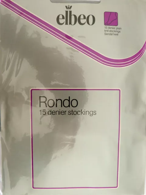 Elbeo Rondo Small Size Vintage Plain Knit 15 Denier Nylon Stockings in Platinum