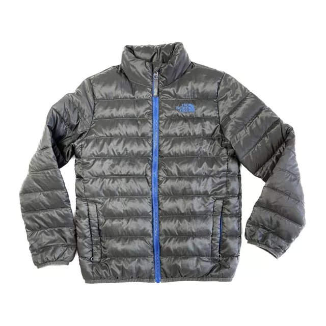 The North Face 550 Fill Boys M 10 12 Solid Charcoal Gray Puffer Coat Jacket