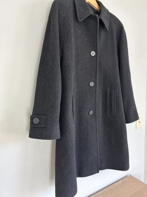 JONES NEW YORK Button-Up Wool Blend Walker Coat in Grayish Black 8P 2