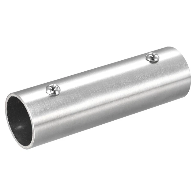 Riel Tubería Montaje 2-Vías 100mm Recto Conector Cepillado para 25mm Pasamanos