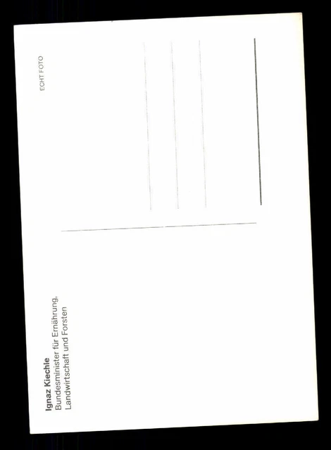 IGNAZ KIECHLE AUTOGRAMMKARTE Original Signiert BC 98429 EUR 4,44