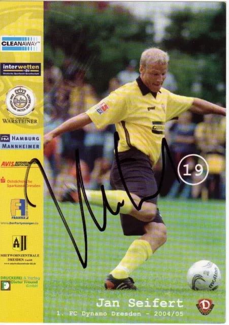 Jan Seifert. Dynamo Dresden. 2004/05. Original signierte Autogrammkarte.