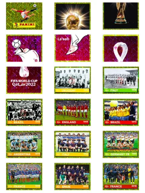 2022 FIFA World Cup Qatar Panini Sticker Gold Foil Team Logos & Symbols _(PICK)_ 2