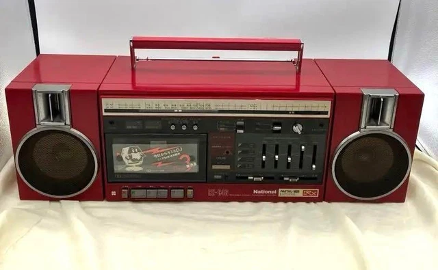 VINTAGE USED NATIONAL Radio Cassete RX-C46 Red from Japan M