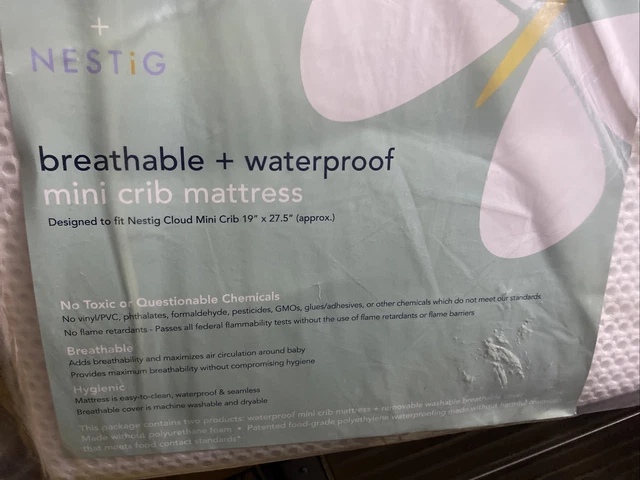 Lullaby Earth And Nesting Breathable And Waterproof Mini Crib Mattress NEW NIB