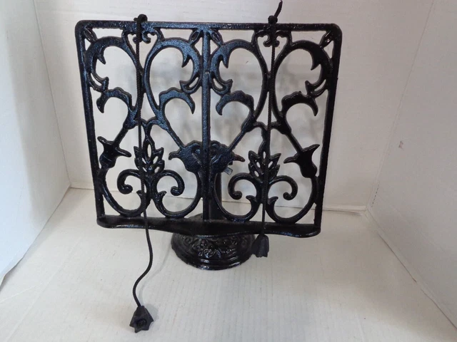 Heavy Black Cast Metal Book Stand Tablet Holder Adjustable Tilting Page Markers