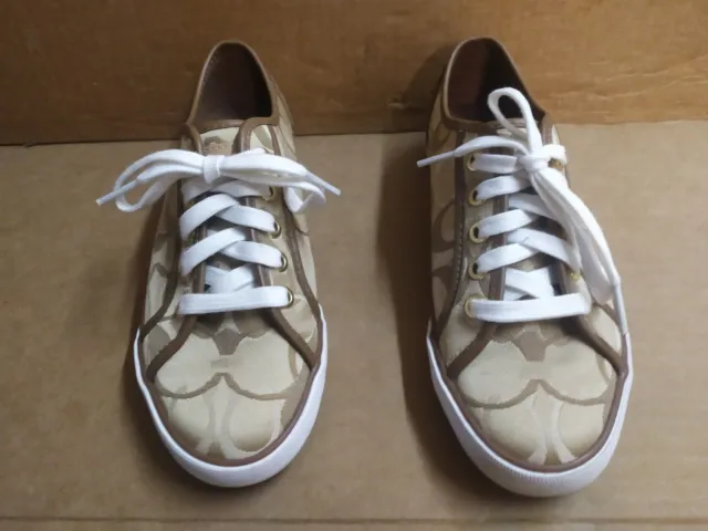 Coach Q998 Dee Gold Lace Up Sneakers Size 5.5 B