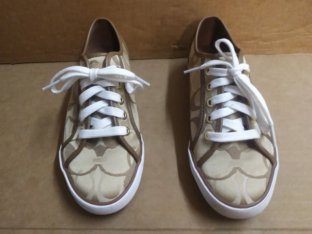 Coach Q998 Dee Gold Lace Up Sneakers Size 5.5 B
