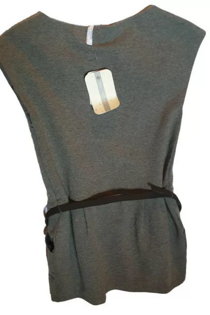 Vestito Abito Corto Cintura Vita Bassa Grigio Bimba Ragazza 10 Anni Smanicato