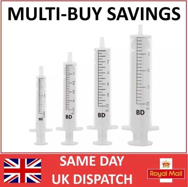 Sterile Syringes 1ml 2ml 5ml 10ml 20ml - Genuine BD DISCARDIT™ II - Best Price