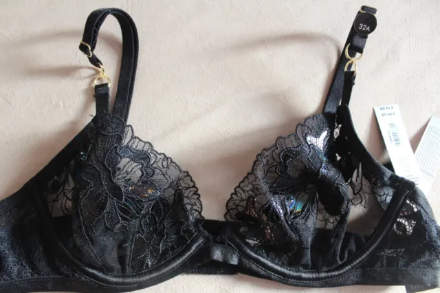 Ann Summers The Countess Bra Size 32A RRP £34 New with Tags EU 70A Black Non pad