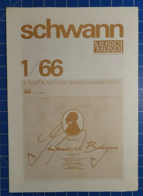 schwann musica mundi 1/66 unbekannte Kostbarkeiten Folder H1542