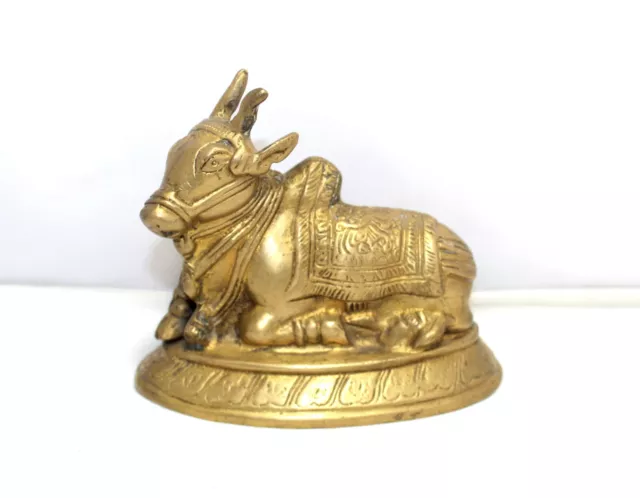 Brass Statue Nandi Bull Ox Brass Figurine Home Decor Statue Lord Shiva Shiv F699
